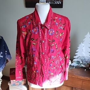 Tantrum embroidered silk blouse XL